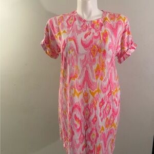 Crown & Ivy Pink and Orange Patterned Dress